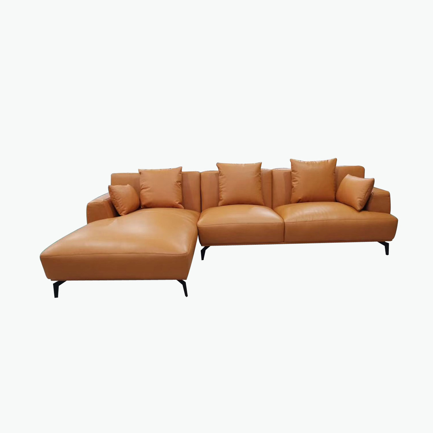 Living room l shape corner recliner sectional leather modern sofa set