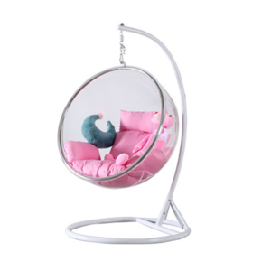 Hot sell hanging swing egg chair round clear revolving bubble acrylic chair living room