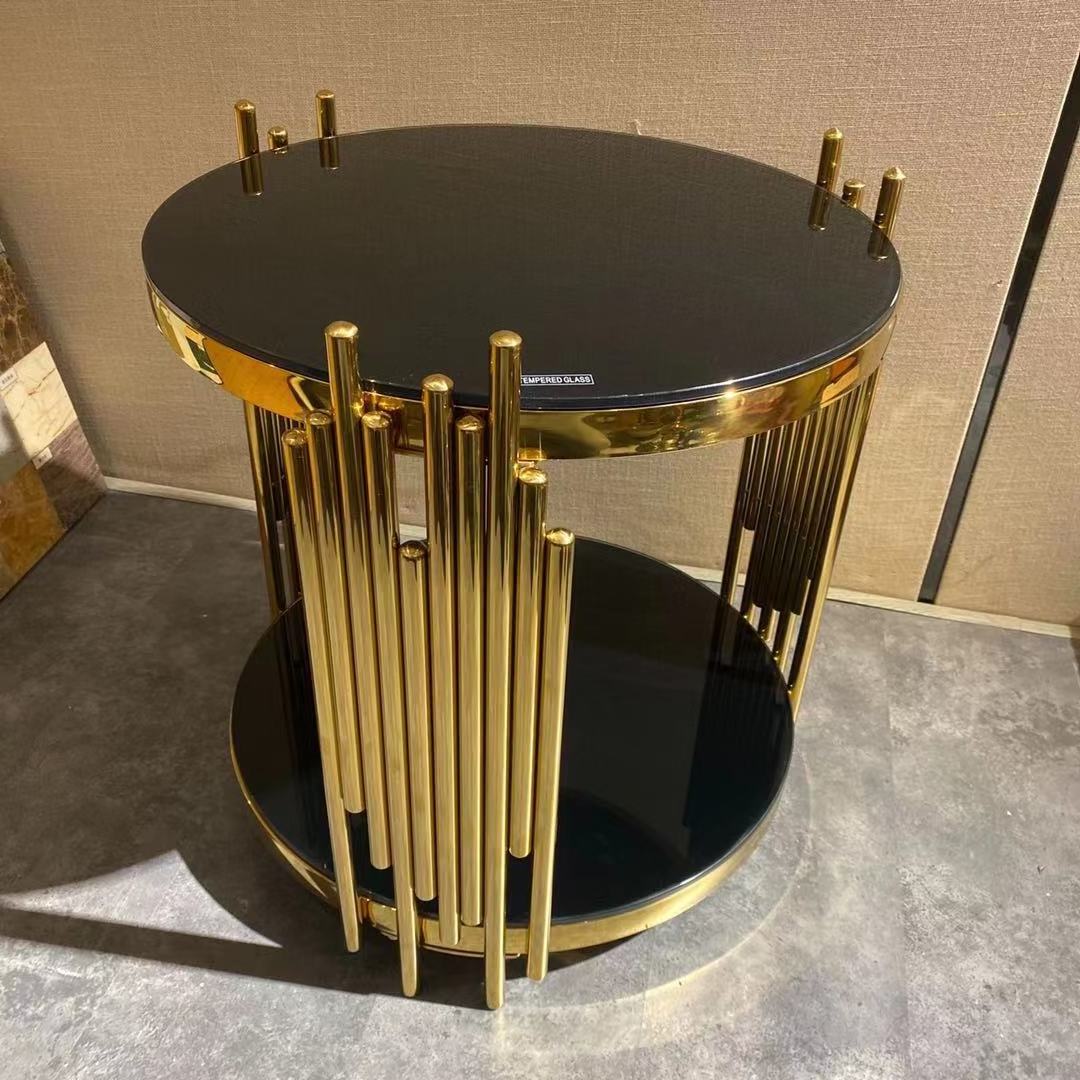 Modern luxury home living room furniture gold stainless steel frame ...