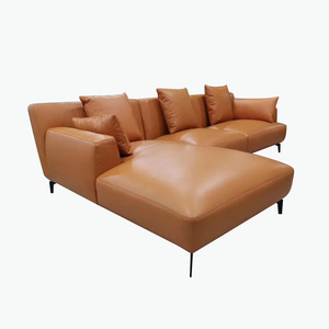 Living room l shape corner recliner sectional leather modern sofa set