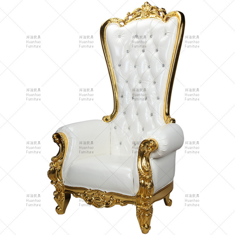 Hotel furniture luxury fancy high back wedding chair king and queen throne chairs for sale