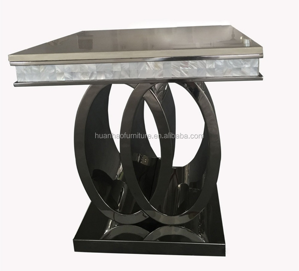 Wholesale modern stainless frame square marble top end side table for living room