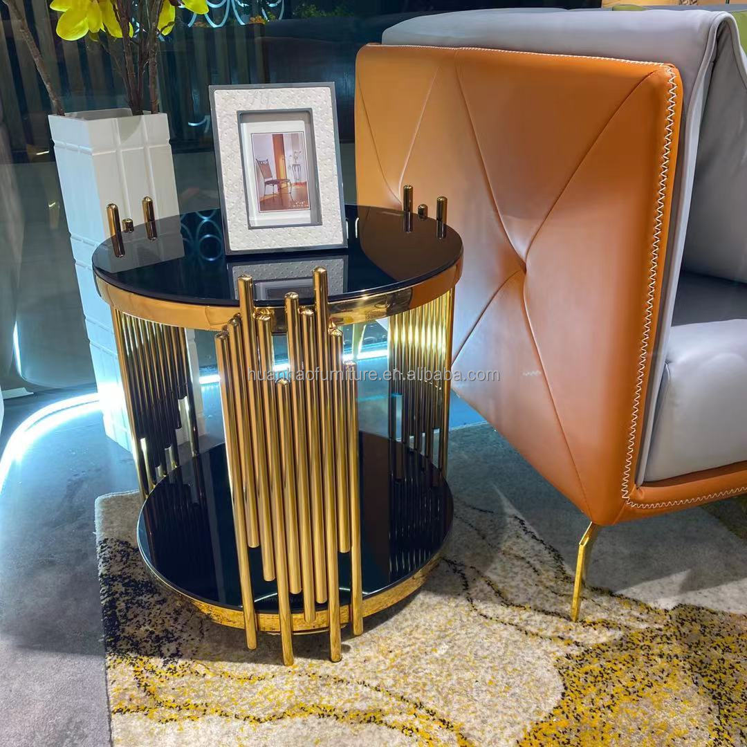 Modern luxury home living room furniture gold stainless steel frame ...