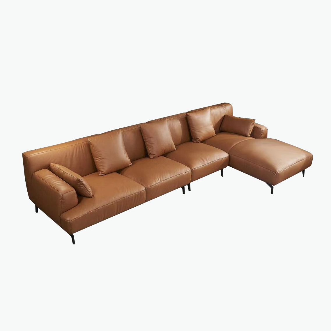 Living room l shape corner recliner sectional leather modern sofa set