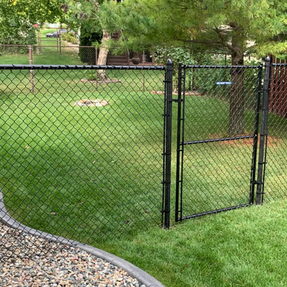 50ft 100ft Length 6ft 8ft Height Black PVC Powder Vinyl Coated  Diamond Hole Cyclone Chain Link Fence