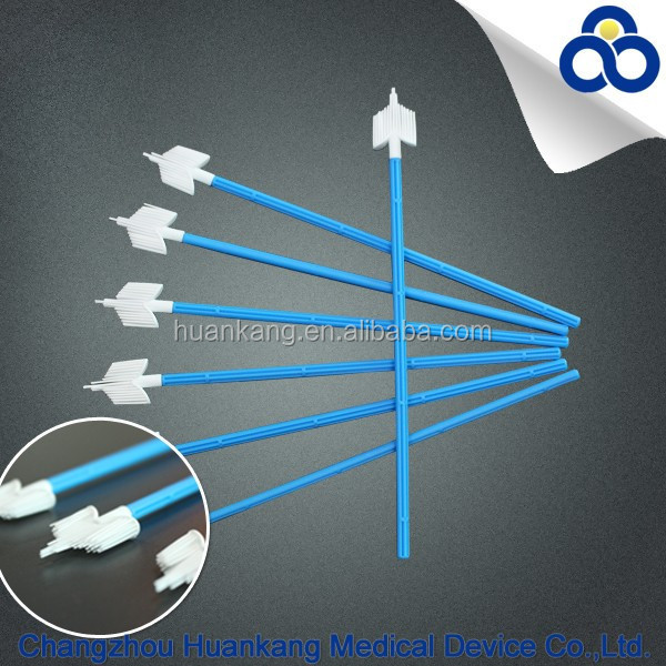 disposable sterile broom type cervical brush and scraper