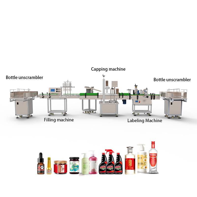 Huanlian Filling Production Line Jar Capping Sticker Adhesive Pet Bottle Oil Water Labeling Machine for Water Bottles