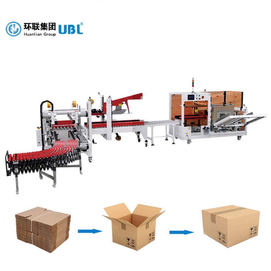 Huanlian Packing Machine Carton Box Filler Case Tape Sealing Machine Corrugated Cardboard Box Packing Machine