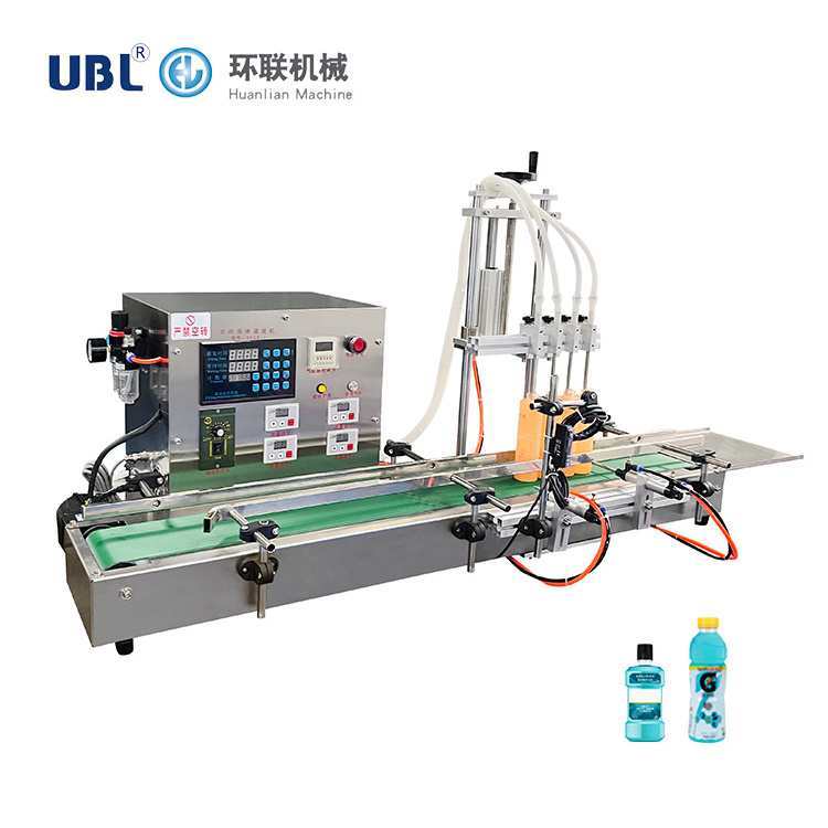 UBL Factory Automatic Desktop 4 Heads Juice Drink Glass Bottle Filling Machines