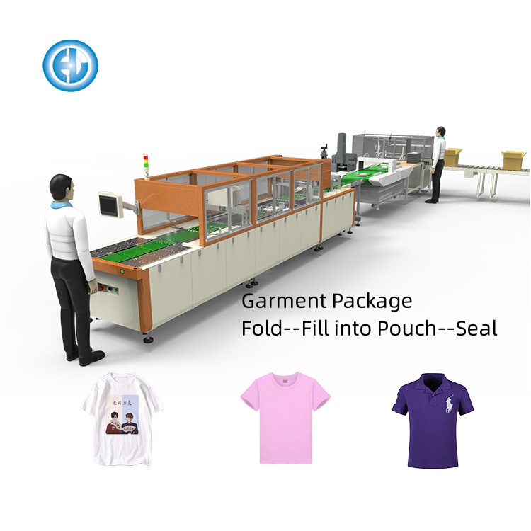 Cheap Price Industrial Apparel Cloth Hooded Sweatshirts T Shirt Automatic Packaging Folding Packing Machine