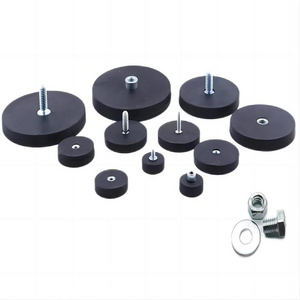 Permanent strong  Rubber Coated Magnet ndfeb Neodymium/neodium Magnet with Screw Thread rubber coated pot magnet