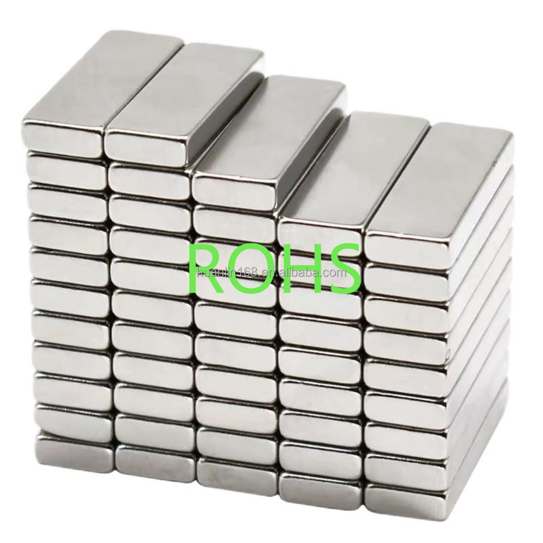 Custom N52 Neodymium Magnet Block Super Strong Sheet Magnetic Strip with Nickel Coating Ndfeb Motor Magnetic Materials Iman