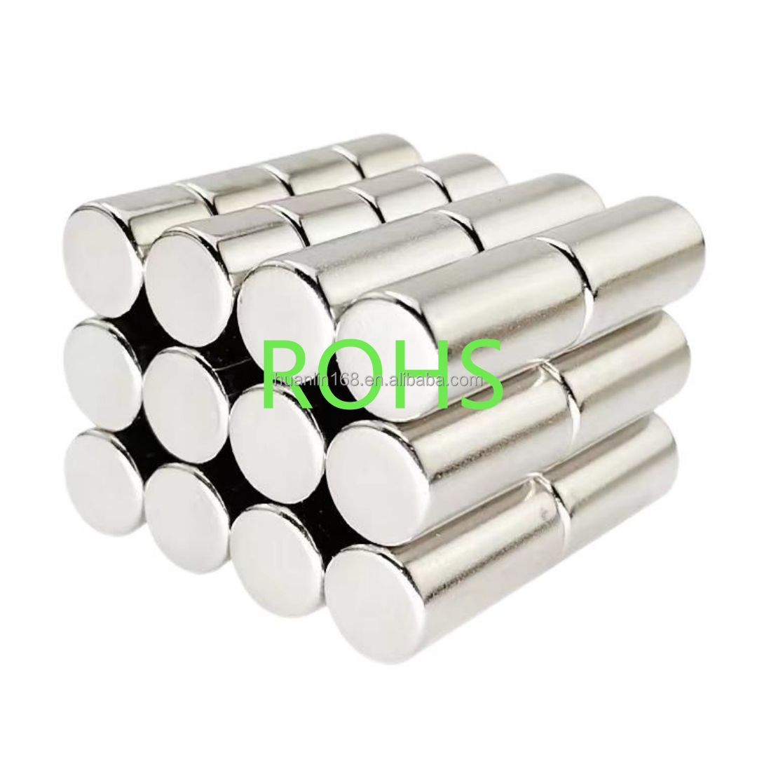 Industrial N35 Grade Neodymium Magnet Composite Iron Nitride and Ndfeb Gold Nickel Coated Magnetic Material Sheet Cylinder