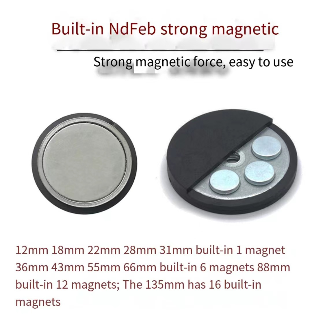 Permanent strong  Rubber Coated Magnet ndfeb Neodymium/neodium Magnet with Screw Thread rubber coated pot magnet