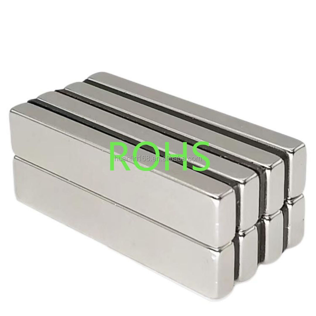 Custom N52 Neodymium Magnet Block Super Strong Sheet Magnetic Strip with Nickel Coating Ndfeb Motor Magnetic Materials Iman