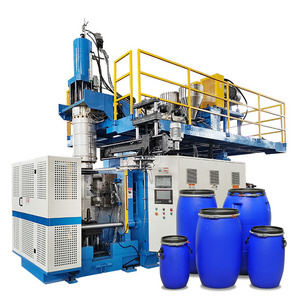 High speed plastic blue 200l flanged drum  machine line 55 gallon drums blow molding machine