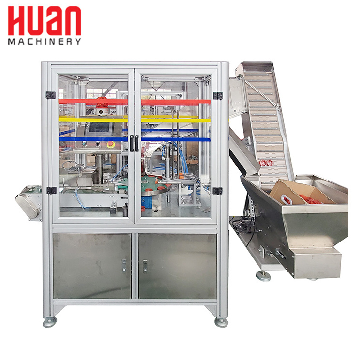 Automatic plastic pet bottle cap lid lining  inserting wadding machine cap liner foil insertion putting machine