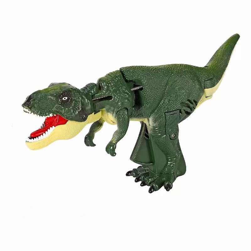 Tiktok 2023 hot sell press shake left and right scary twisting Tyrannosaurus rex pistol decompression trick dinosaur kid toys