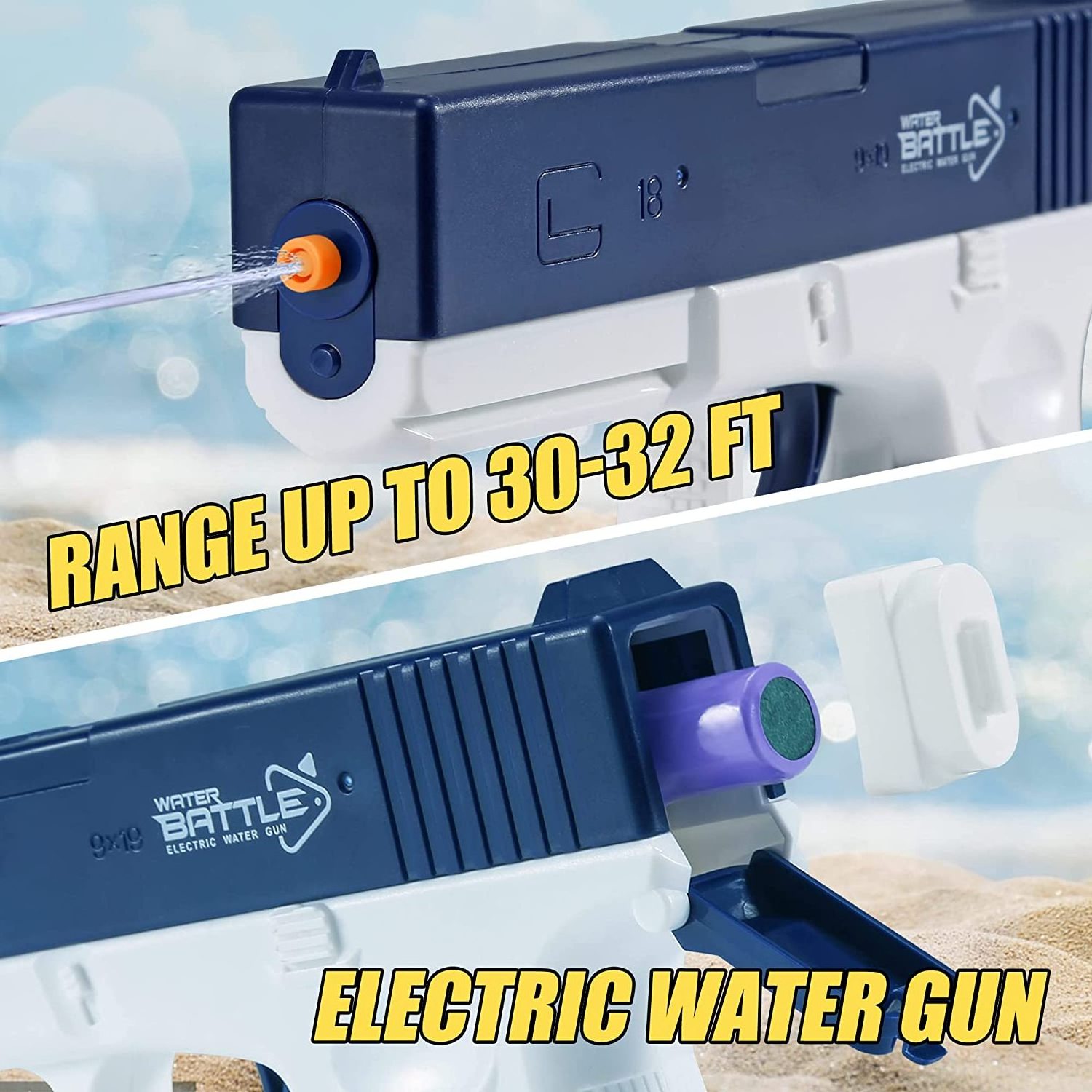 Songkran Fast Delivery Electric Water Guns for Adults Up to 32 FT Range Automatic Water Guns High Capacity Strongest Water Pool