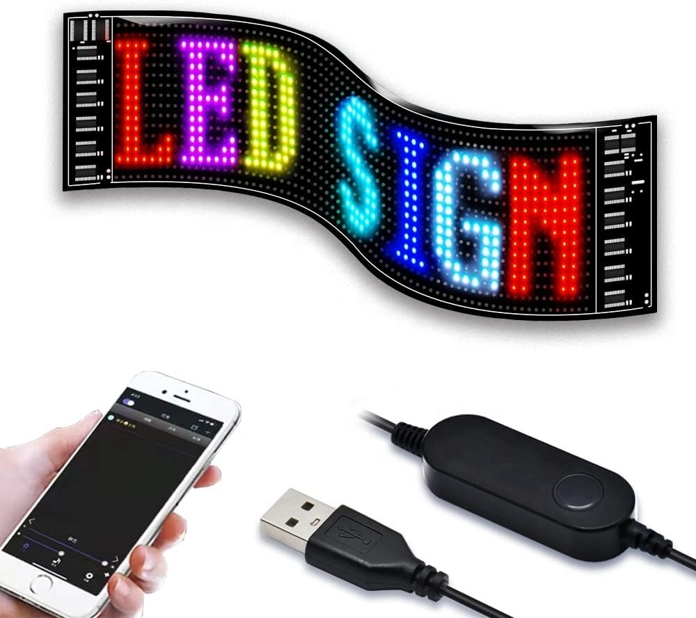 Car LED Programmable Sign Board Digital Message Scrolling Moving Advertising Display LED Screen Panel for Car