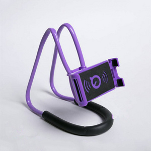 Metal cell phone neck Strap holder colorful lazy desk holder for smart phone