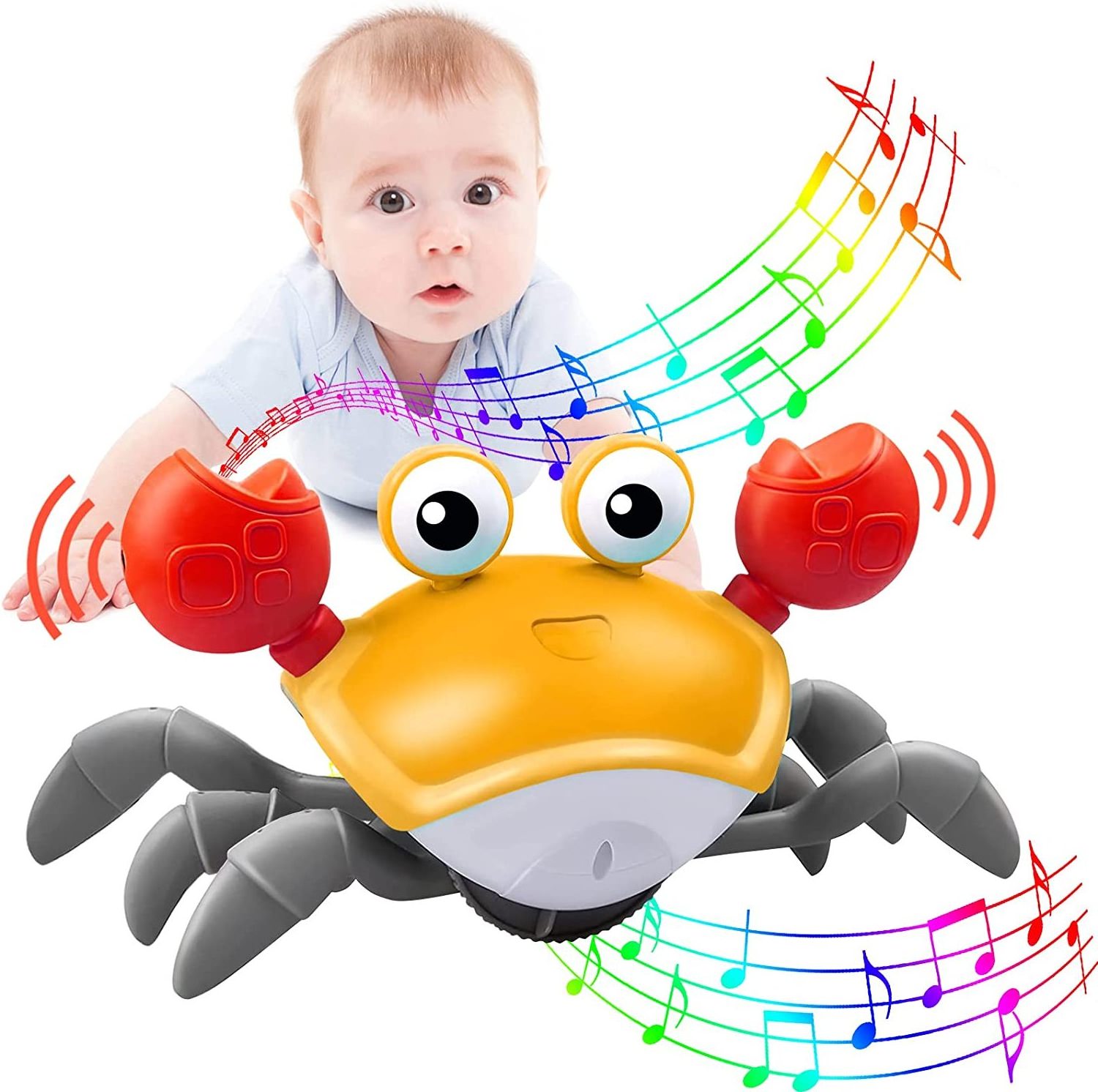 Toddlers Toy Light Music Crawling Fun Toys For Children Educational Toys Rechargeable Birthday Gifts Escape Crab Induction