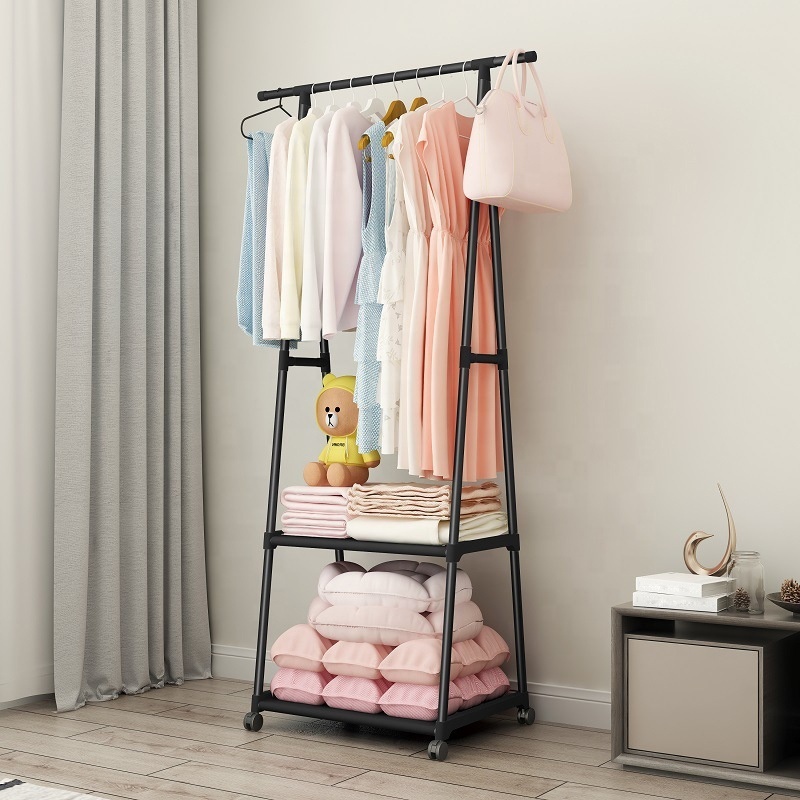 Factory Direct Home Storage Triangle Clothes Rack Standing Coat Hangers Organizer With Shoe Stand