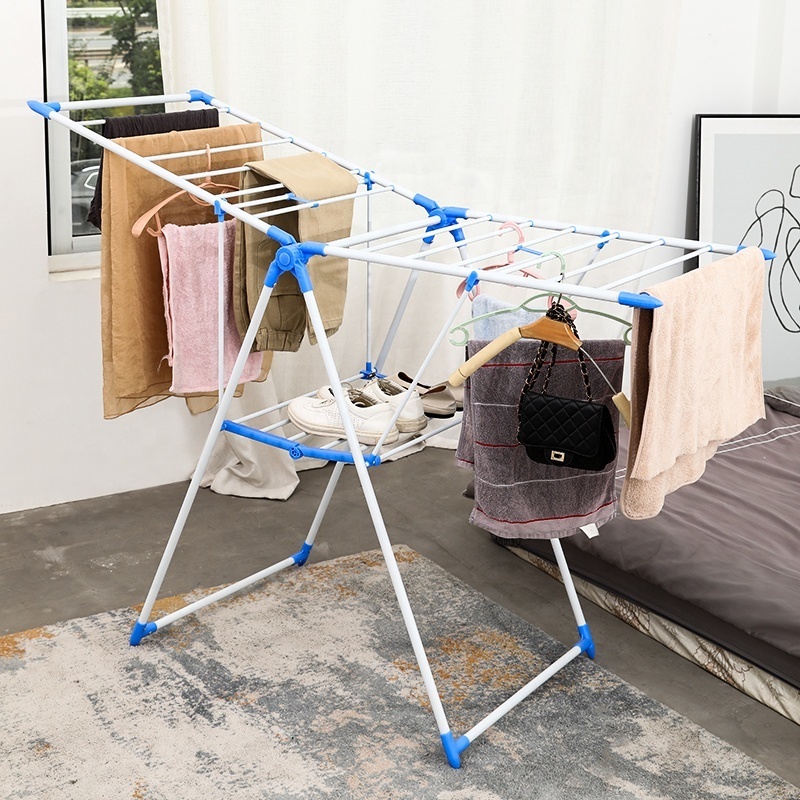 Direct Factory Clothes Drying Rack With Shoe Racks Outdoor Indoor Standing Cloth Hanger Cloth Stand For Laundry Room