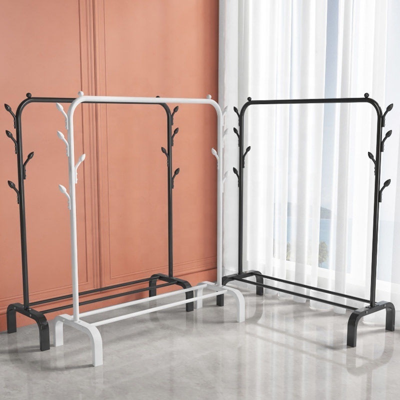 High Quality Single Pole Floor Standing Shoes Rack Clothing Garment Hanger Rack