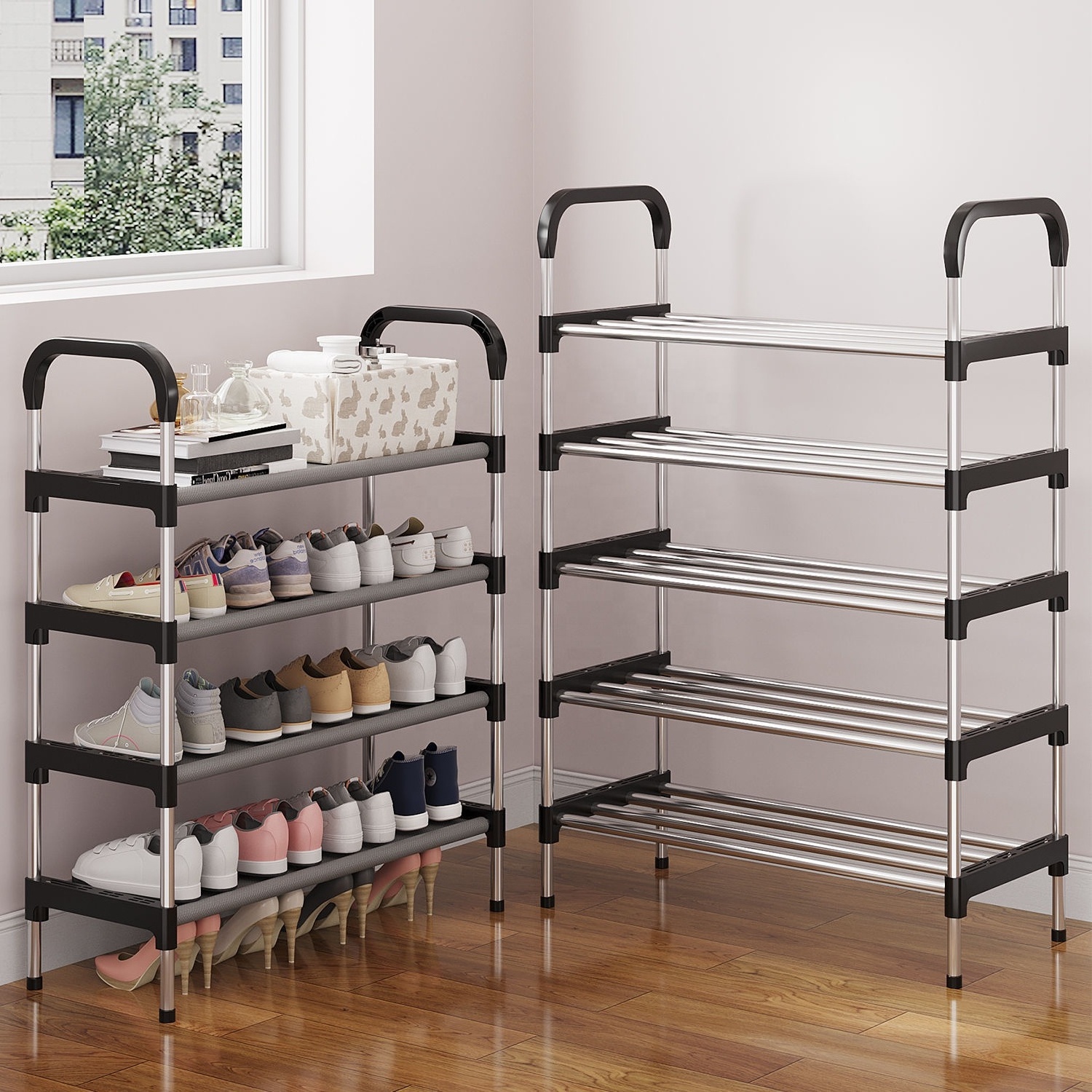 Multilayer Shoes Storage Organizer Shelf Metal Removable Shoe Rack