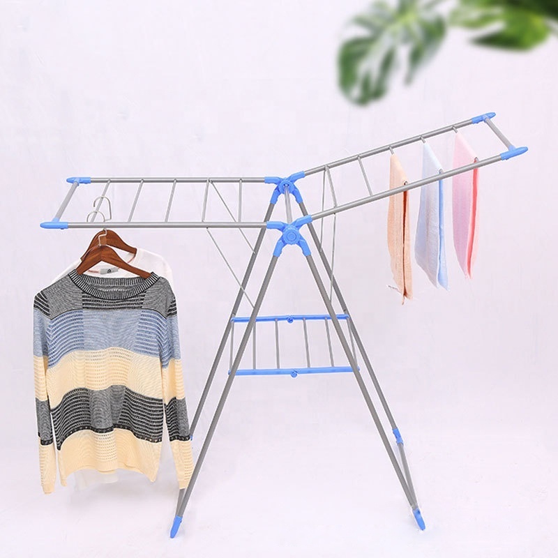 High Quality Space Saving Laundry Rack Wing Shape Folding Clothes Drying Rack