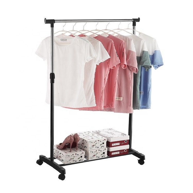 Double Rod Portable Clothing Hanging Garment Rack