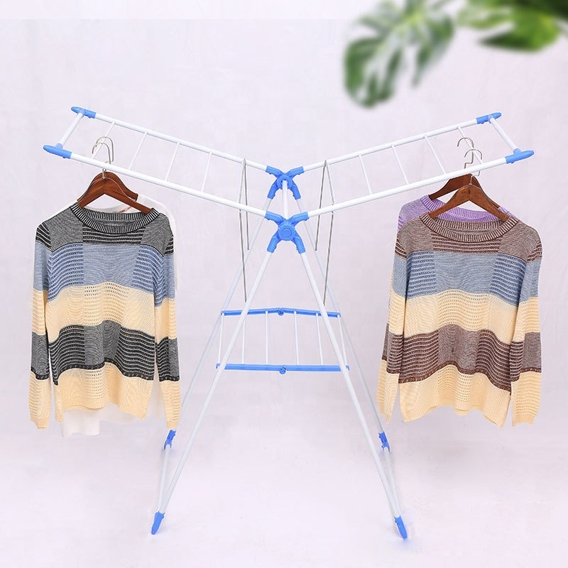 High Quality Space Saving Laundry Rack Wing Shape Folding Clothes Drying Rack