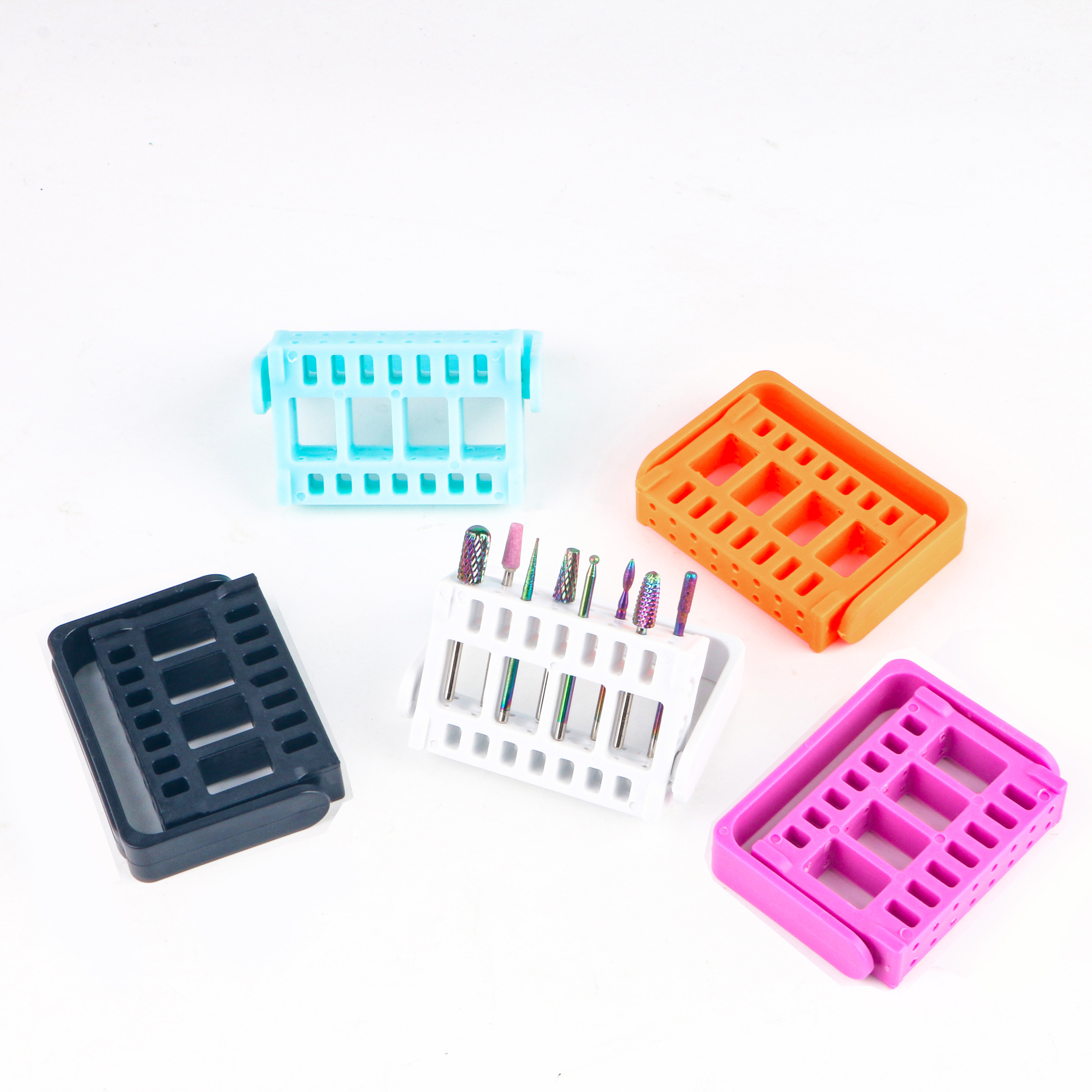 OEM/ODM Nail File Bits Exhibition Display Nail Drill Tool Container Storage 16 Hole Nail Drill Bit Display Stand