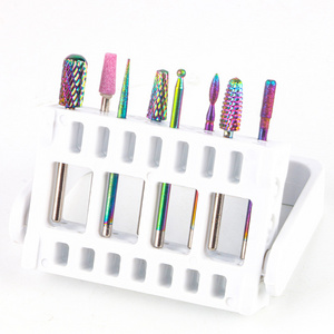 OEM/ODM Nail File Bits Exhibition Display Nail Drill Tool Container Storage 16 Hole Nail Drill Bit Display Stand