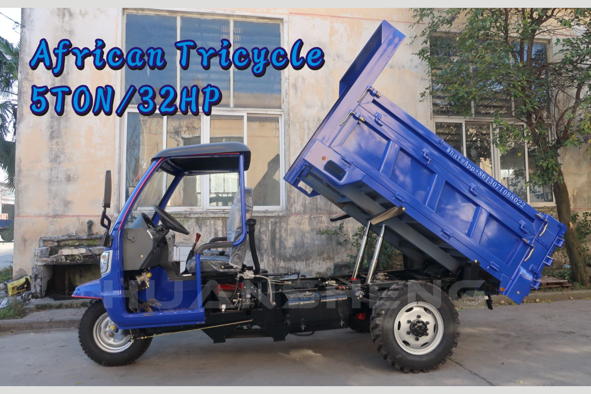 Large Size Diesel Tricycle Cargo 5 Tons Tricycles 3 Tires Tricycle Motorcycle Export To African Market