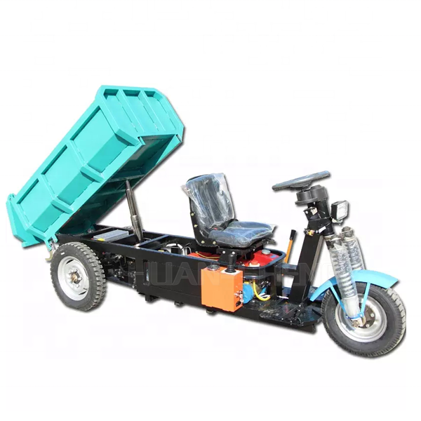 3 Wheels Electric Tricycle Motorcycle Open Dumper Truck 3Tons Carrying Cargo Automatic Hydraulic Lifting System Trike