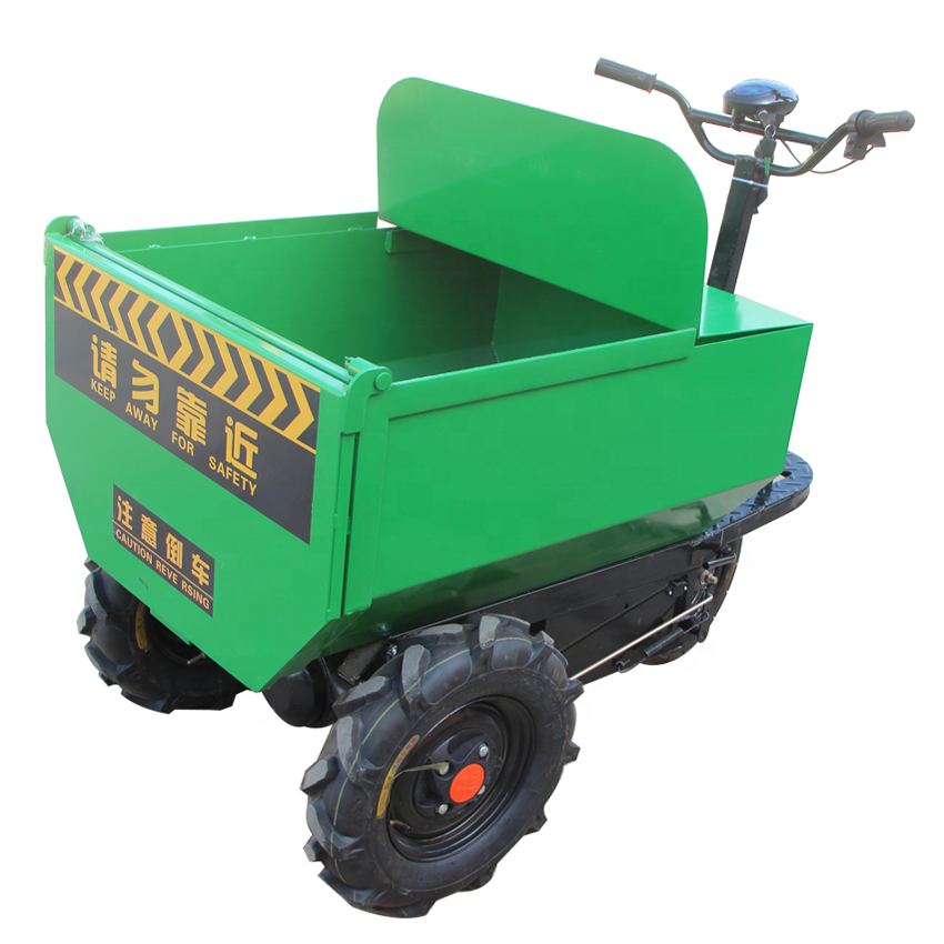 Small Electric Hand Push Tool Cart Ash Engineering Dump Trolley Cargo Mining Electric Dump Truck Transport Tricycle