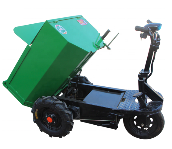 Small Electric Hand Push Tool Cart Ash Engineering Dump Trolley Cargo Mining Electric Dump Truck Transport Tricycle