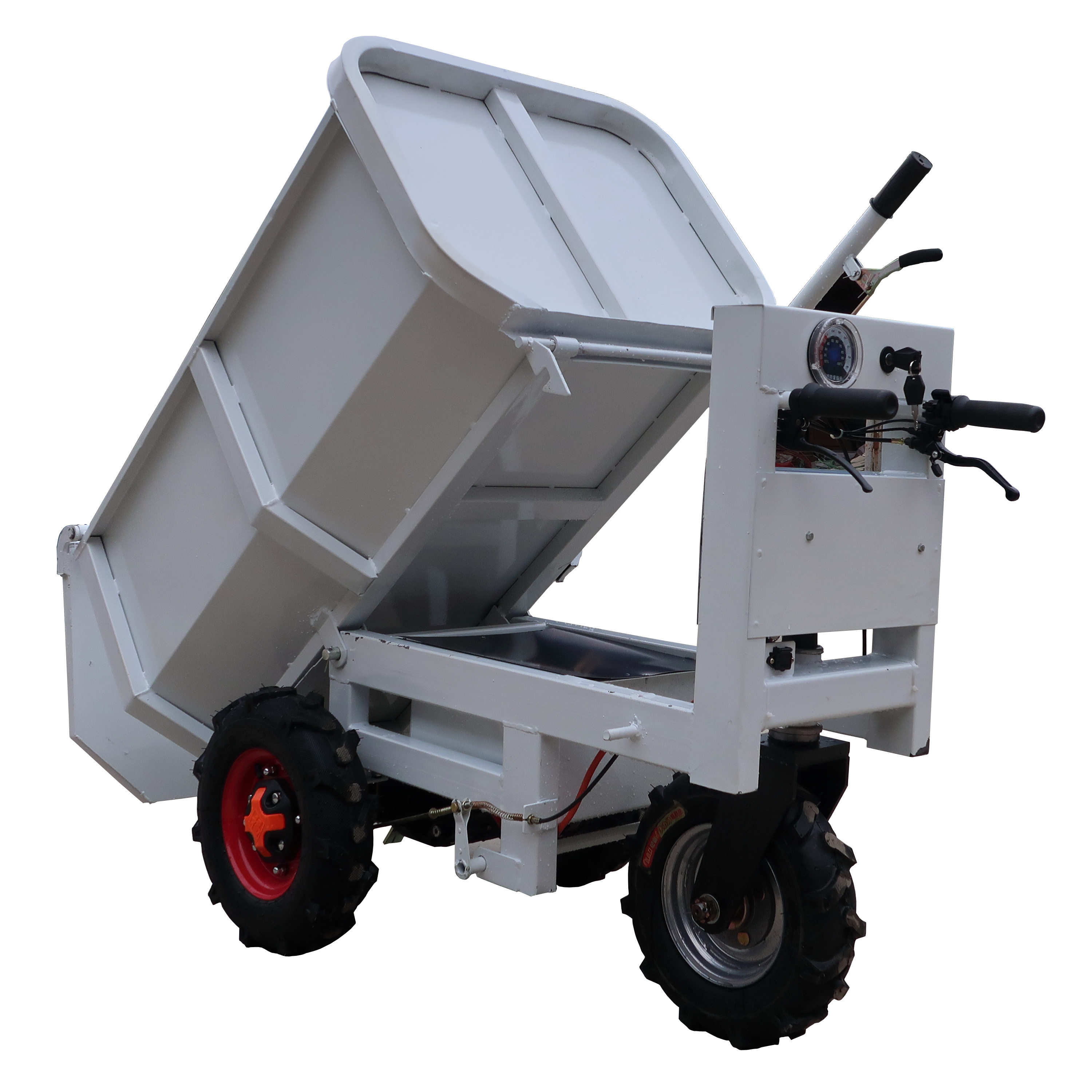 Multi-function manual mini engineering dump cart 800kg heavy duty trolleys 3 wheel electric moving cart