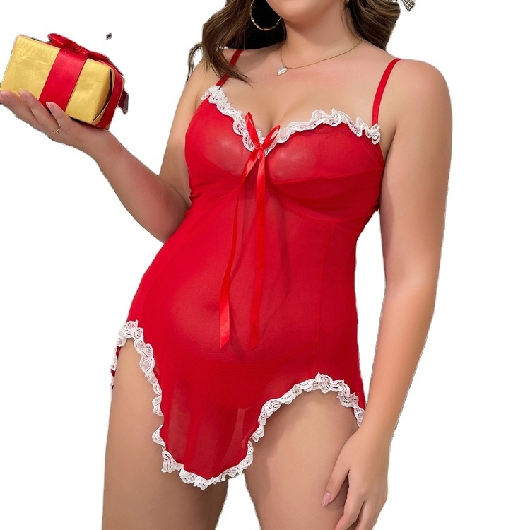 Huante Lingerin Festival Lingerie New Arrival Christmas Slip Sexy Dresses Red Mature Night Sexy Women's Underwear