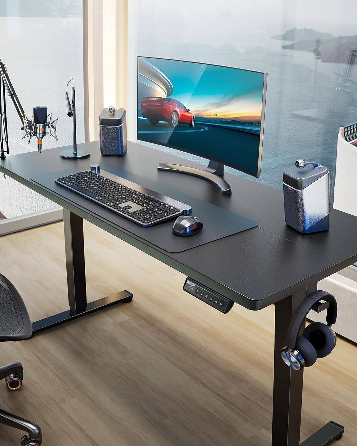 ErGear Design Ergonomic Modern Office Computer Table Sit Stand Desk Single Motor Standing Desk Electric Height Adjustable Desk