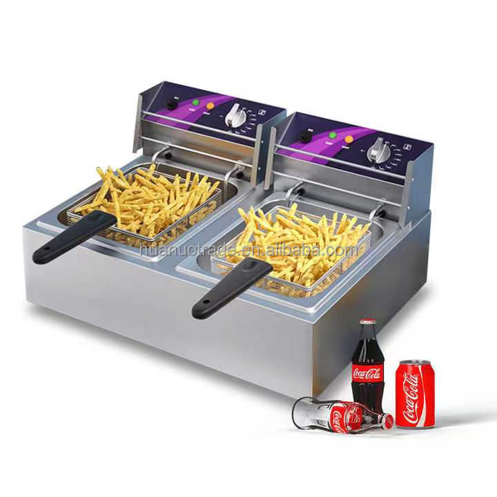 Commercial 2500w Double Tank Gas Desktop Fryer/Gas Fryer Desktop/Double Tank Fryer For Restaurants