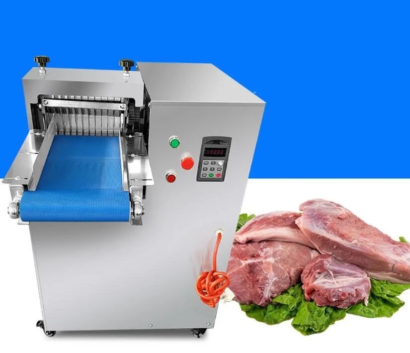 Automatic small meat strips slicing cutting machine Beef Pork Meat Chicken Breast Jerky frozen fresh meat slicer