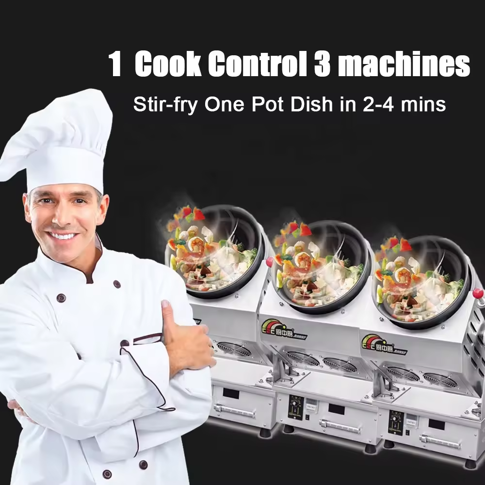 Restaurant Fried Rice Machine Rotating Smart Robot Cooker Wok Chef Automatic Cooking Machine Intelligent Cooking Robot for Hotel