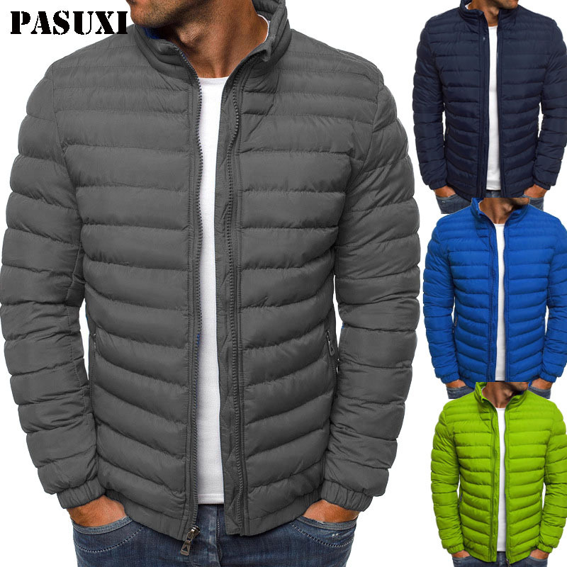 PASUXI Custom Logo Outdoor Lightweight Warm Coats Men Nylon Hooded Winter Bubble Puff Down Coat Cotton Puffer Jackets