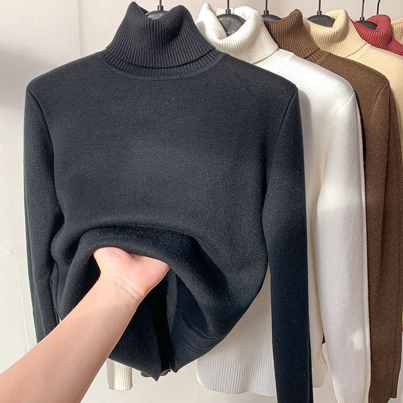 PASUXI Custom Women Clothing Winter Pullover Sweater Warm Jumper Korean Style High Elastic Solid Color Fleece Sweater