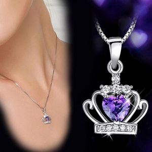 fashion princess dream crown pendants 925 sterling silver jewelry