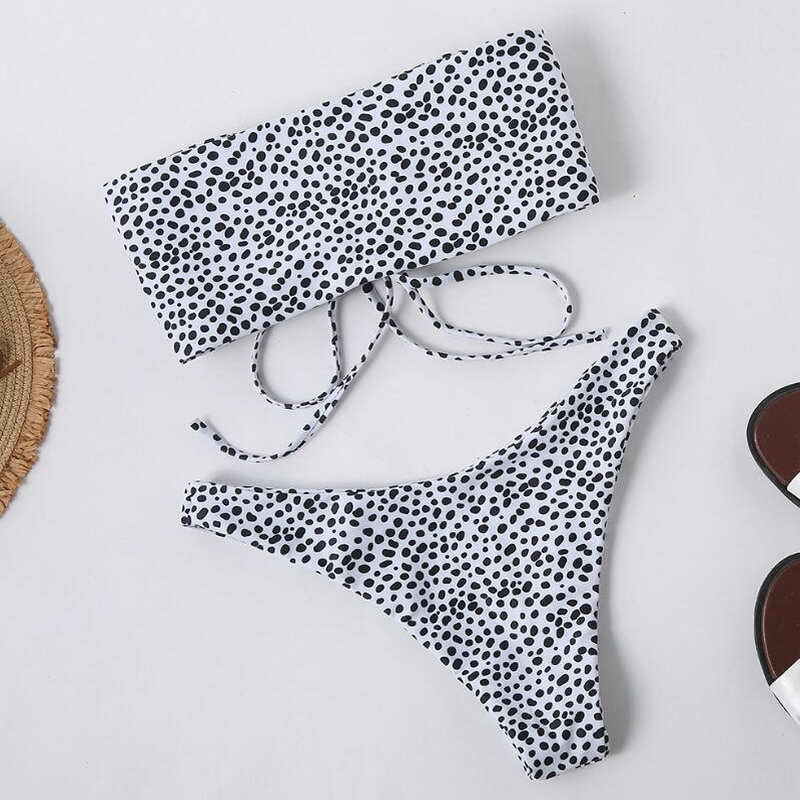 Bikini Split Swimwear Women Wholesale Fashion Sexy Leopard Bandeau Micro Women Two Piece Bikini