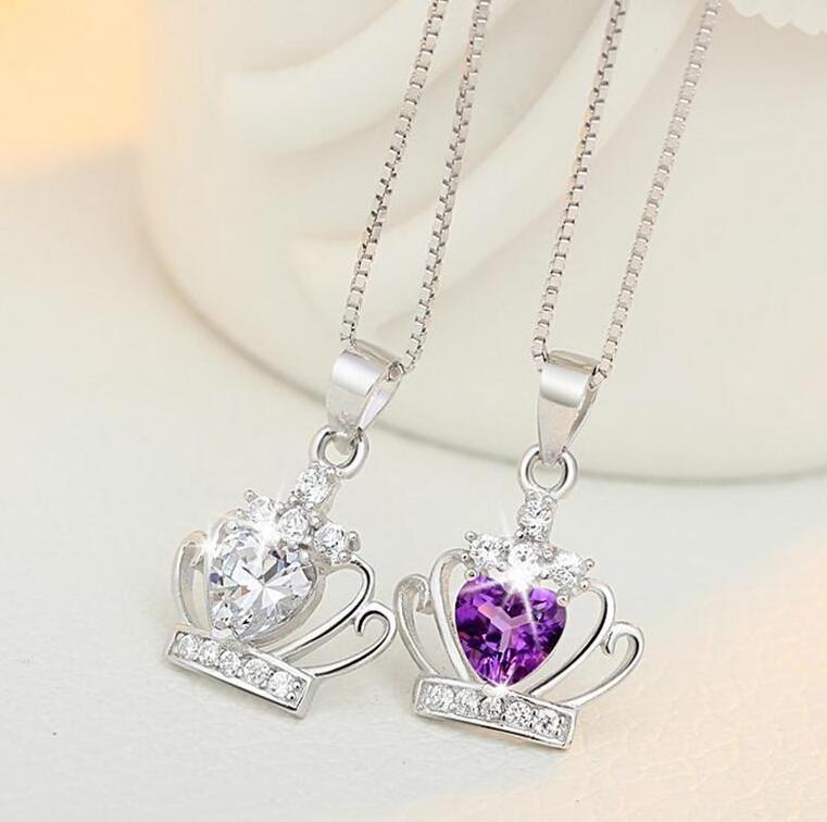 fashion princess dream crown pendants 925 sterling silver jewelry